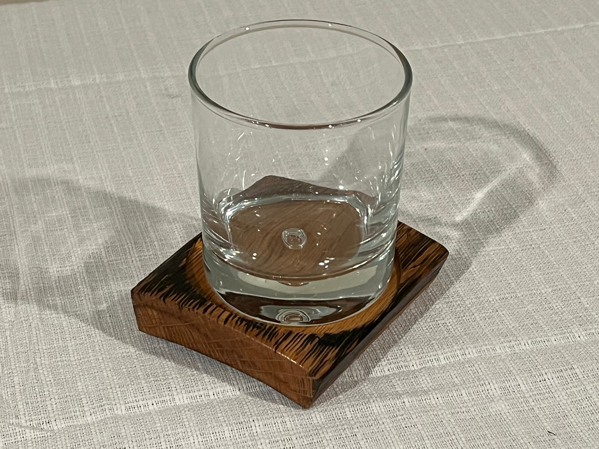 Bourbon Barrel Stave Coasters, set of coaster with cocktail glass