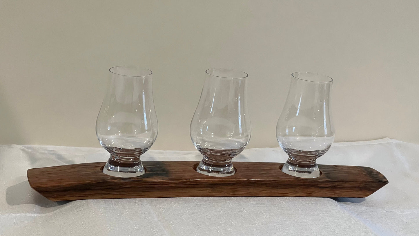 Bourbon Barrel Stave Whiskey Flight Board