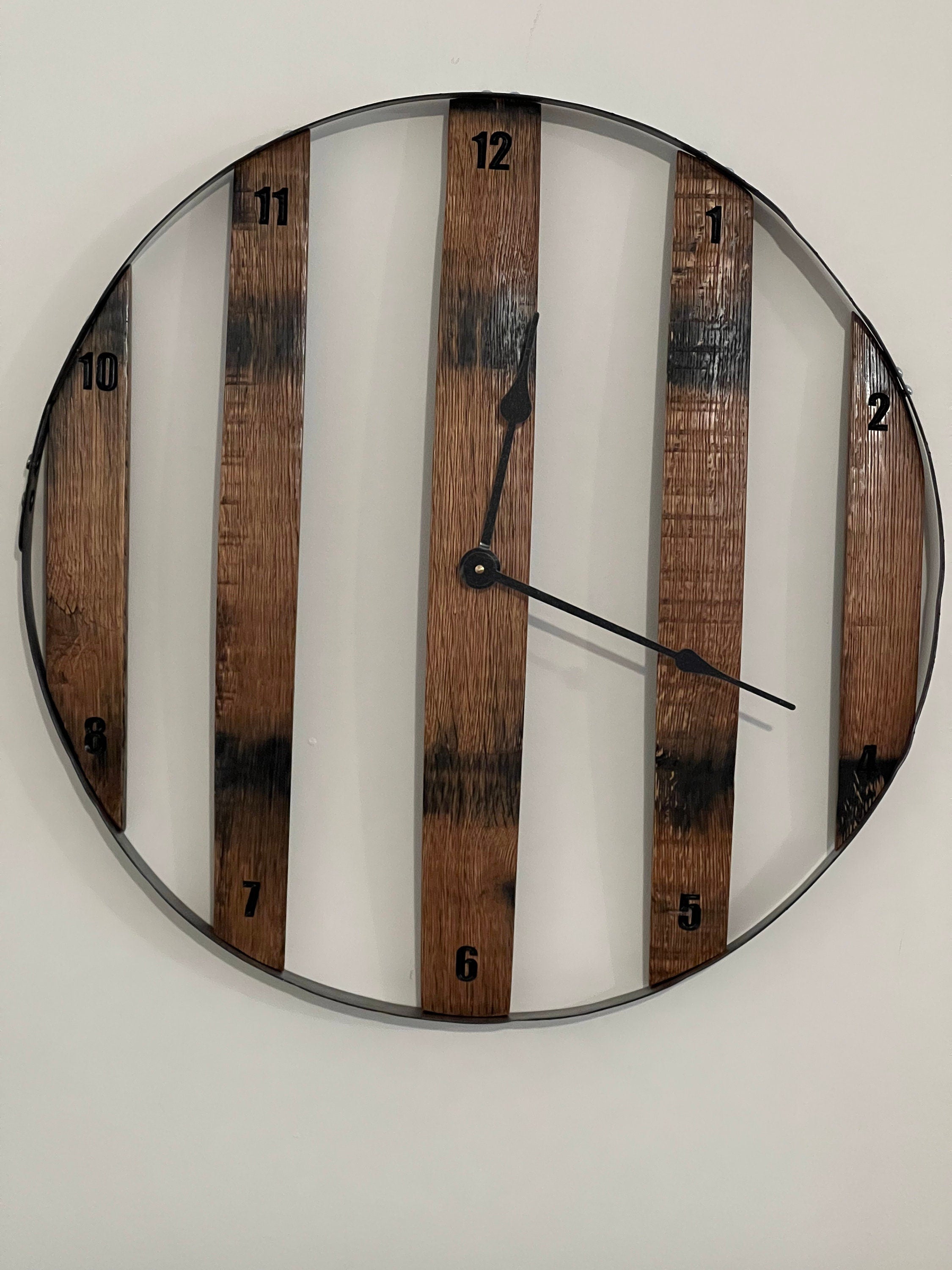 Whiskey Barrel Stave wall clock