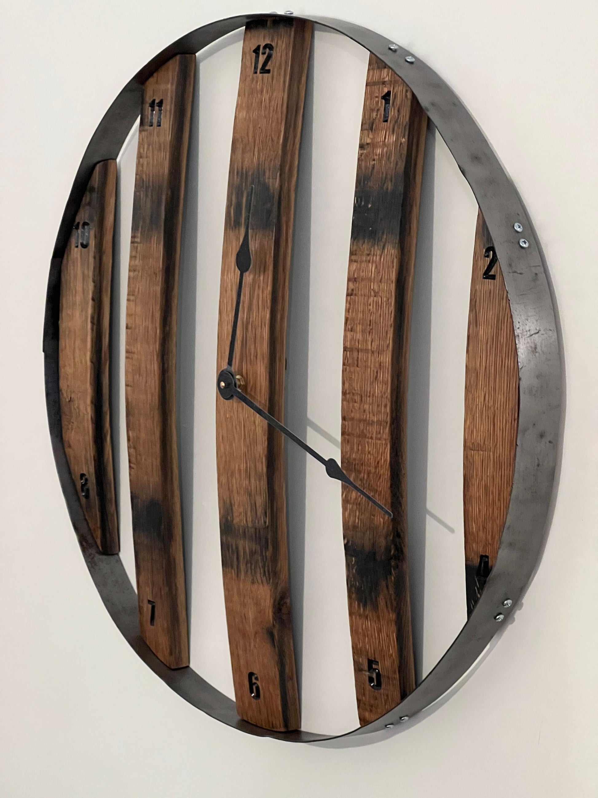 Whiskey Barrel Stave wall clock