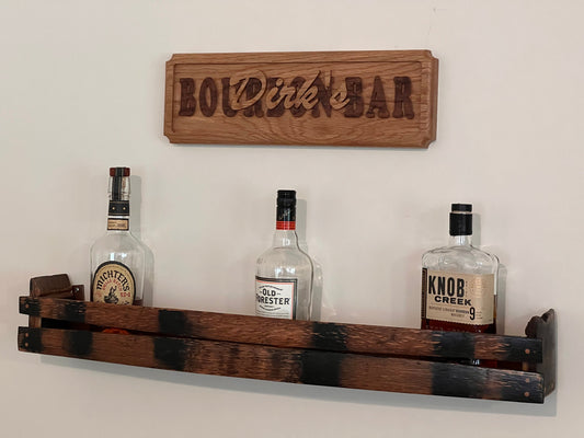 Whiskey Barrel Stave Shelf