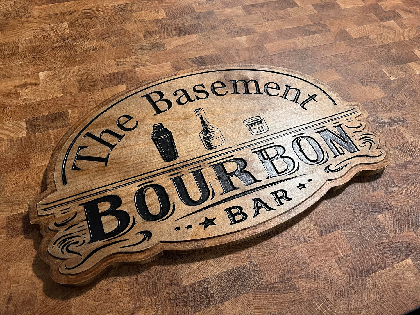 Personalized Wooden Bourbon Bar sign