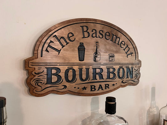 Personalized Wooden Bourbon Bar sign